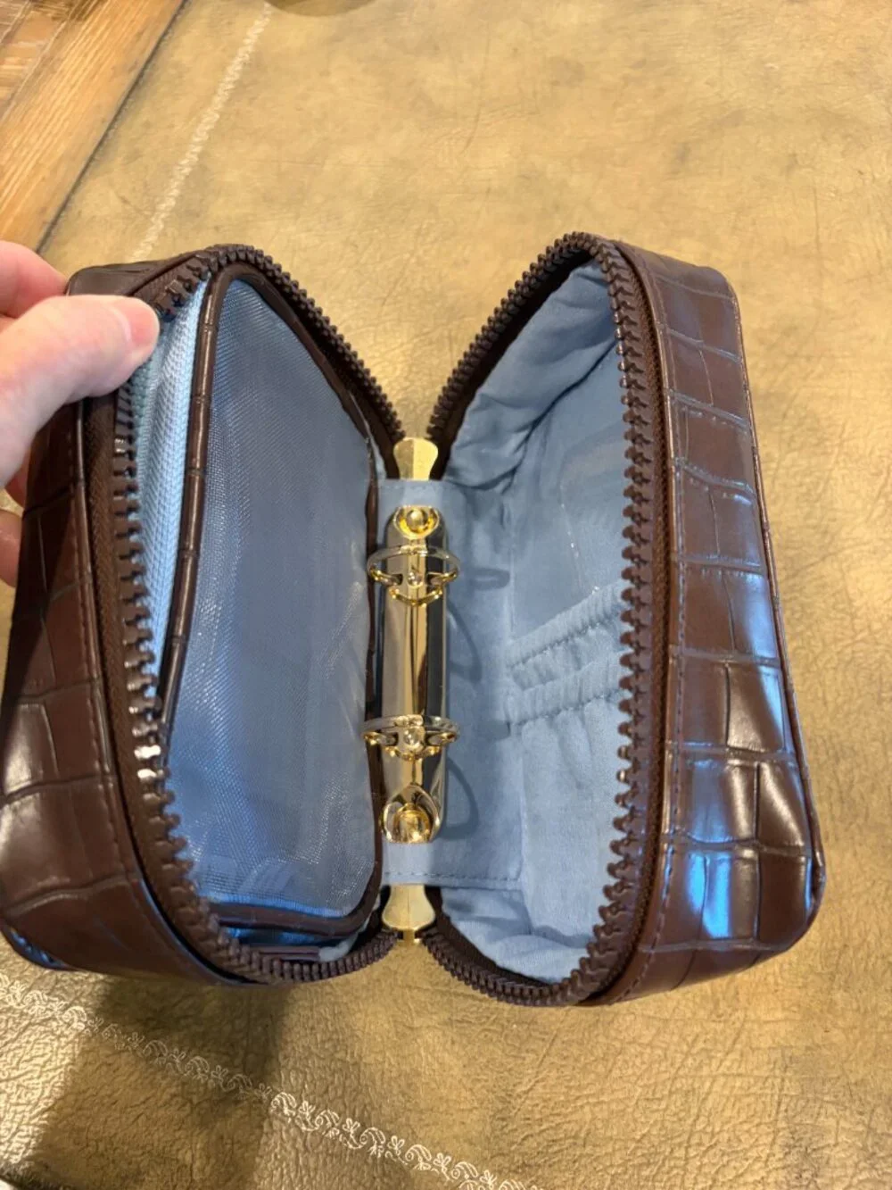 Trish McEvoy Power of Makeup Medium Makeup Wardrobe Case Dark Brown Croc